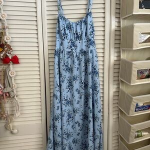 Altar’d State Floral Blue Maxi Dress